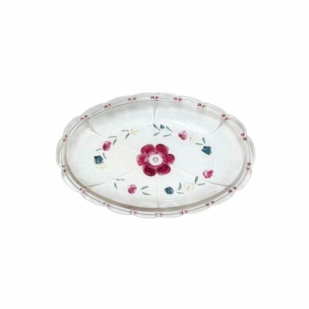 80s 플라워 릴리프 오벌 플레이트