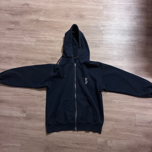 예일 네이비 투웨이 후드집업