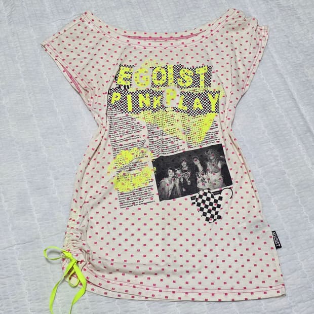 에고이스트 빈티지)90s 00s 너드모리걸 y2k 셔링 반팔티셔츠