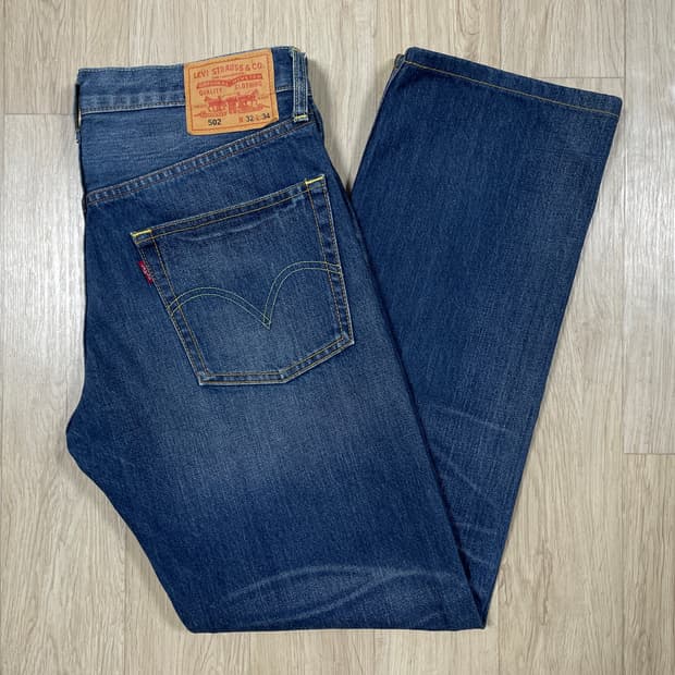 32) 00's 리바이스 매장판 502 일자핏 워싱 데님팬츠