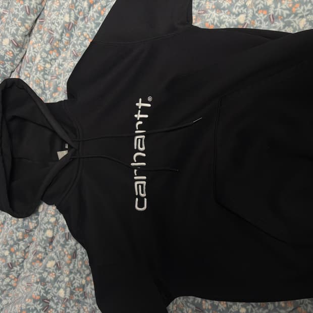 칼하트 로고 후드 블랙