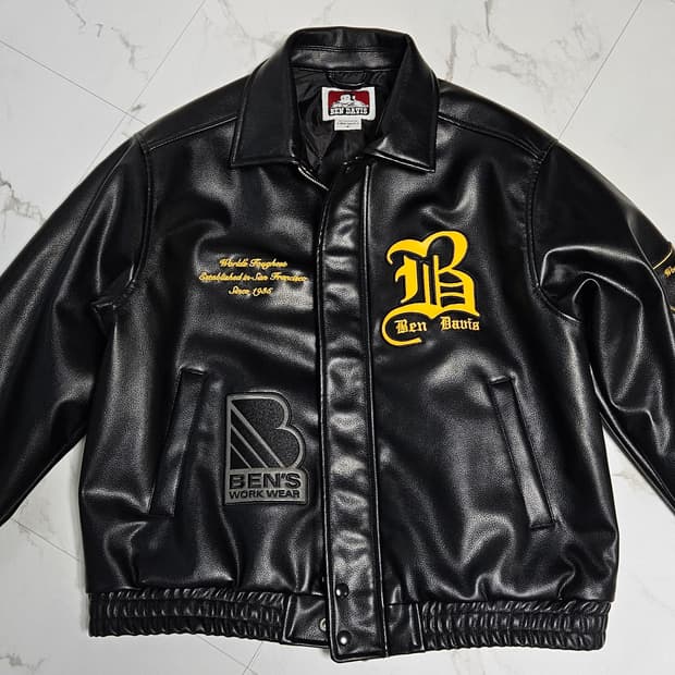 벤 데이비스 화이트라벨 레더 자켓 블랙 (M사이즈)