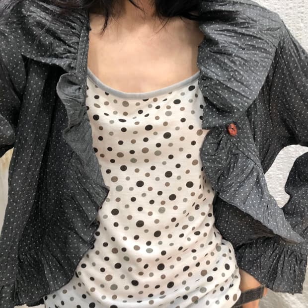 mini polka sleeveless