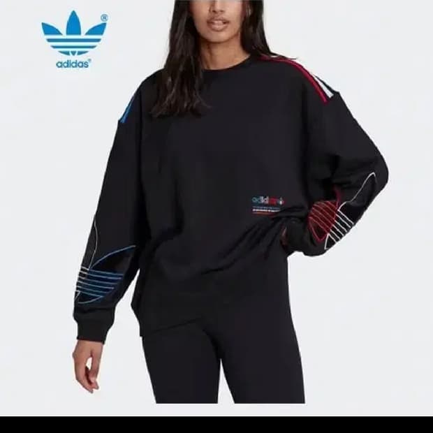 [[여성 L, A급]# 아디다스(ADIDAS) 트라이컬러 맨투맨