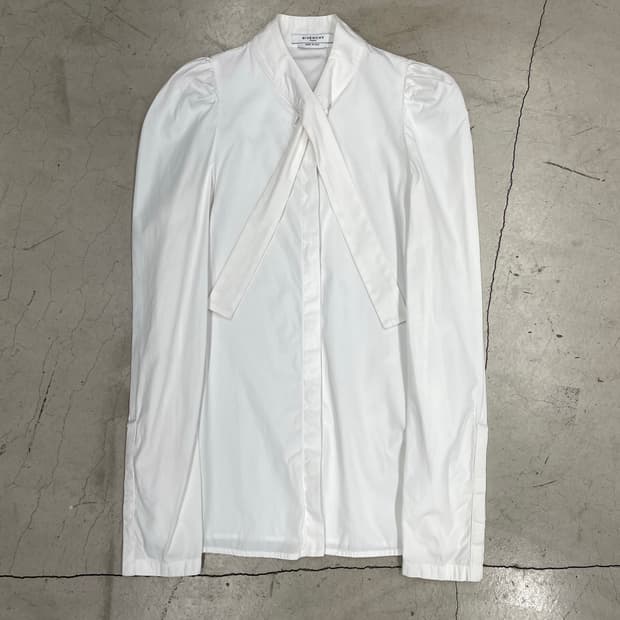 Givenchy White tie ruffle shirt