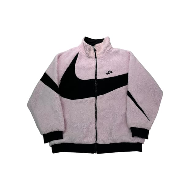 100 나이키 리버시블 양면 양털 핑크 플리스 자켓