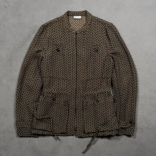 DRIES VAN NOTEN 드리스반노튼 울 레이온 패턴 브라운 자켓