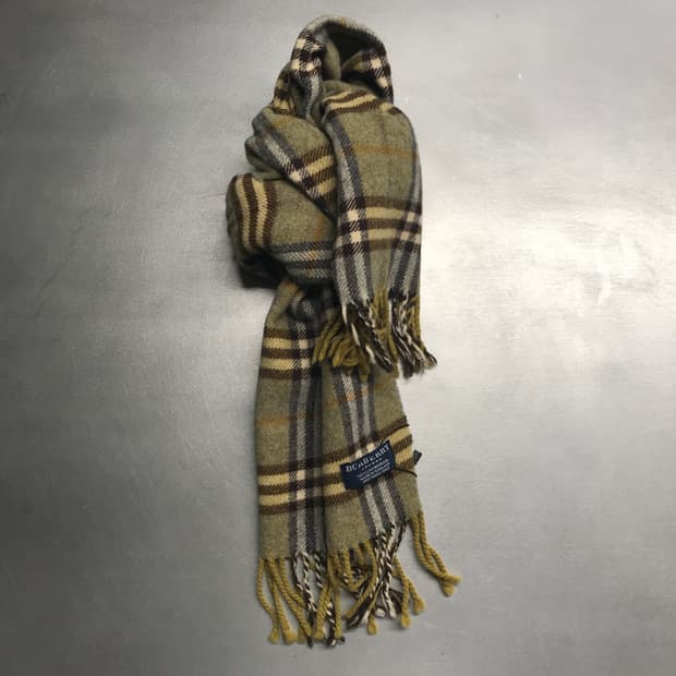 버버리 정품 램스울 머플러 카키