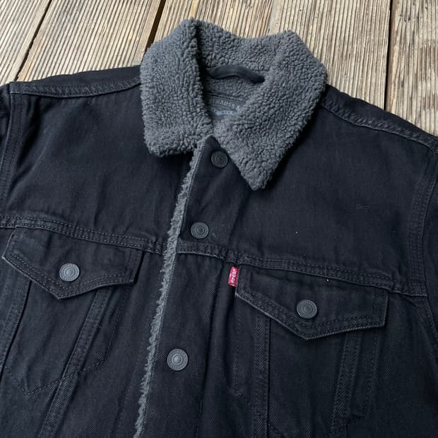 리바이스 흑청 데님 쉐르파자켓 M