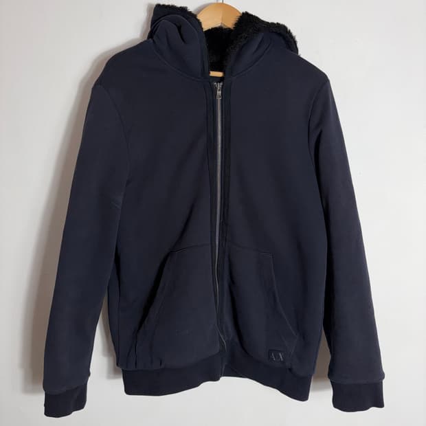 아르마니 익스체인지 네이비 후드 집업 점퍼(Free)