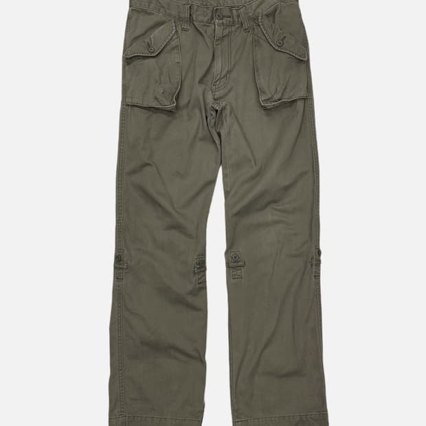 washed khaki pocket pants