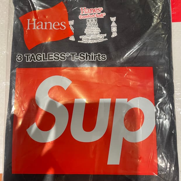 (새상품)슈프림 헤인즈 태그리스티셔츠
