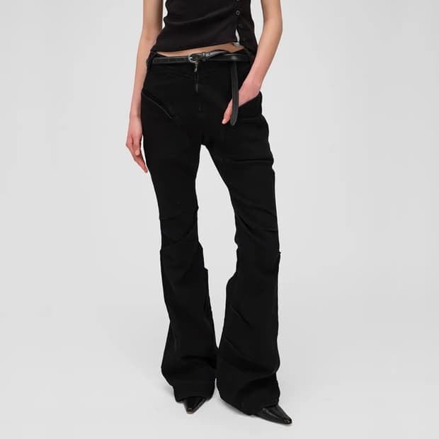 로딩룸 draped flare jeans [black]