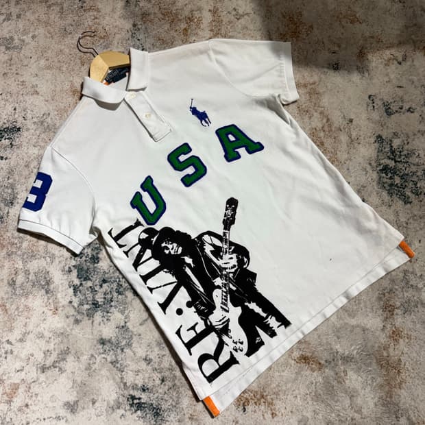 폴로 USA Revint 커스텀 카라 반팔 티셔츠