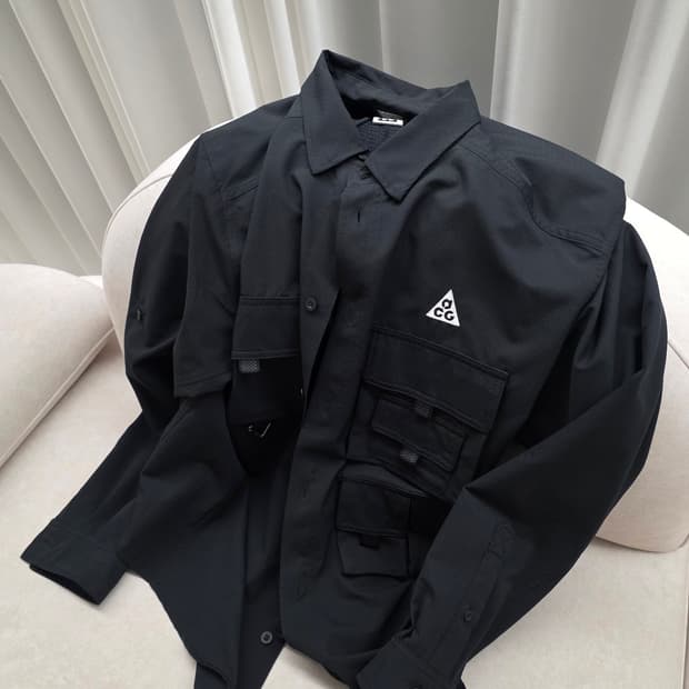 나이키 ACG 드라이핏 UV 디베스테이션 트레일 셔츠 블랙 서밋 화이트