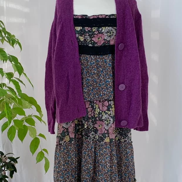 플라워 패치 롱 원피스