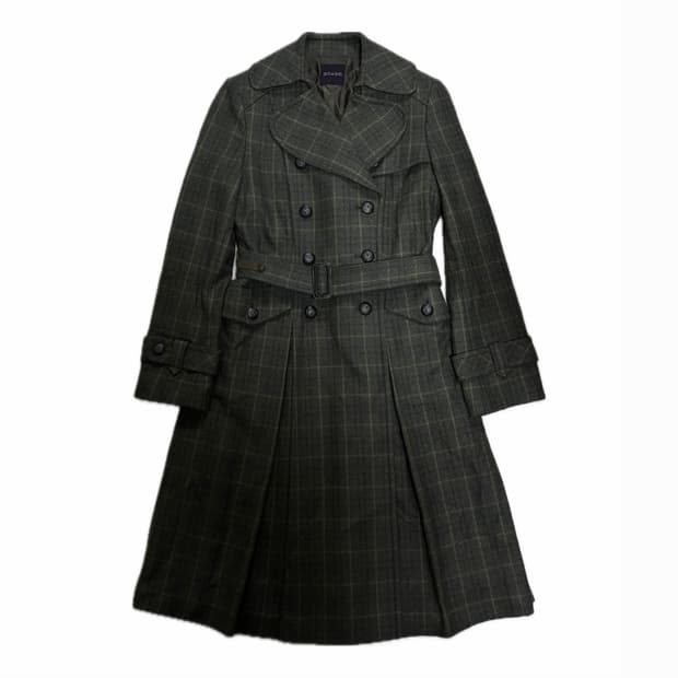 ON&ON 더블 버튼 체크 코트