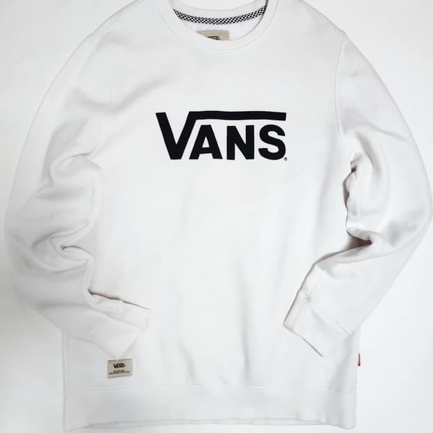 반스 흰색 기모 맨투맨 105