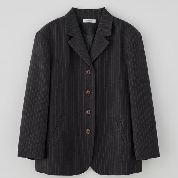 (택새상품/실사0) 타낫 핀스트라이프 오버사이즈드 자켓 차콜