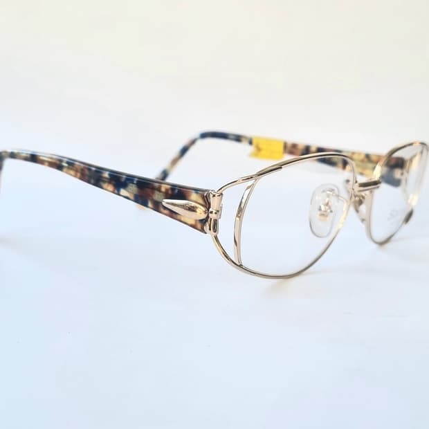 데드스탁 고급스러운 골드 금테 & 호피 다리 안경테 166