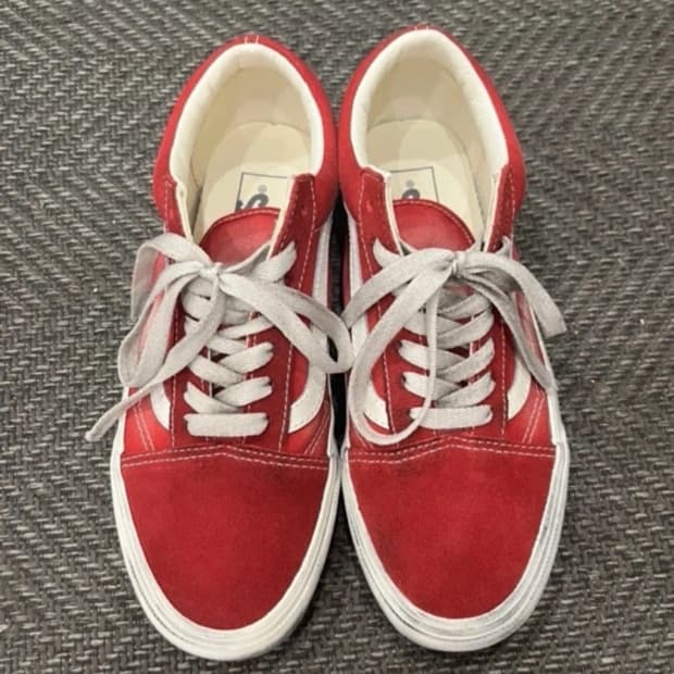 반스 올드스쿨 웨이브워시드 레드