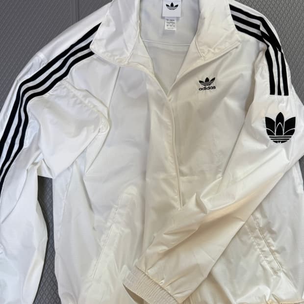 (L size) 아디다스 파이어버드 락업 트랙탑 바람막이 화이트