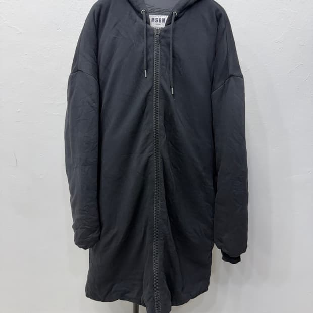 정품) MSGM 남성 오버핏 블랙 후드 패딩 점퍼 