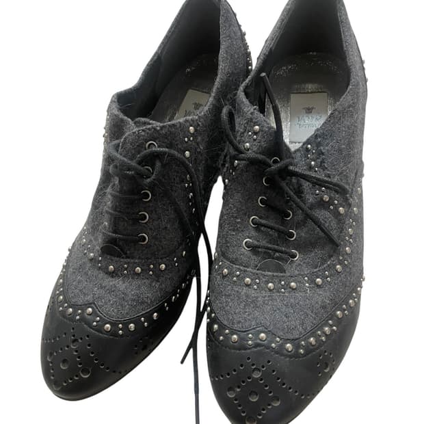 Vtg 스터드 아일렛 힐 230 빈티지 그런지페어리 히피 오네갸루 구두