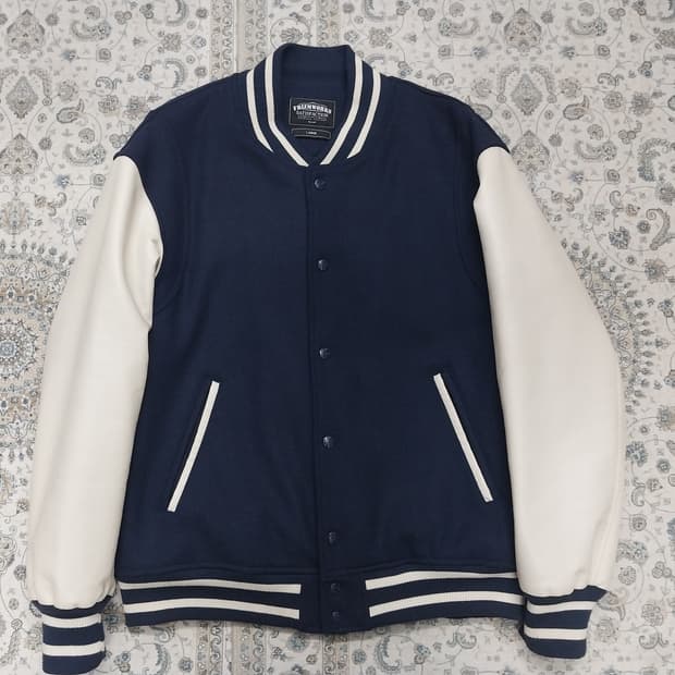 프리즘웍스 네이비 울 스타디움 자켓 L