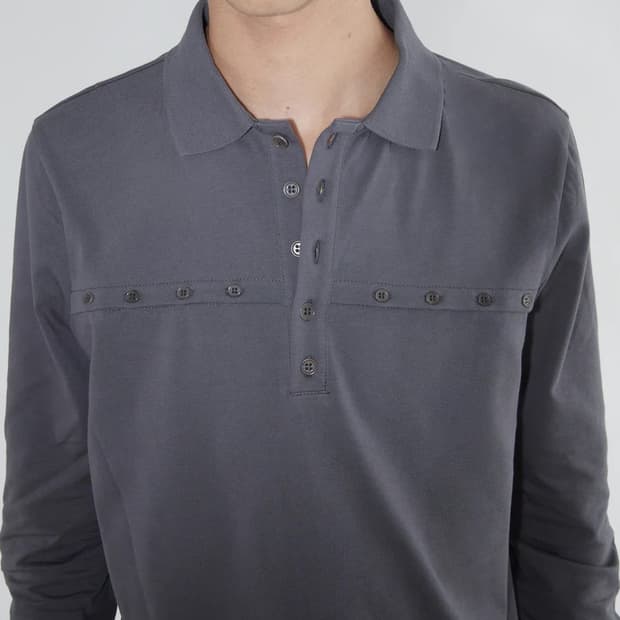 [S]팔로마울 Plana 버튼 폴로 티