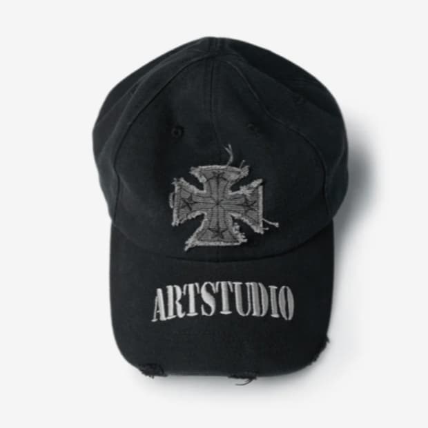 [L] ETCE CROSS DESTROYED CAP (BLACK)
