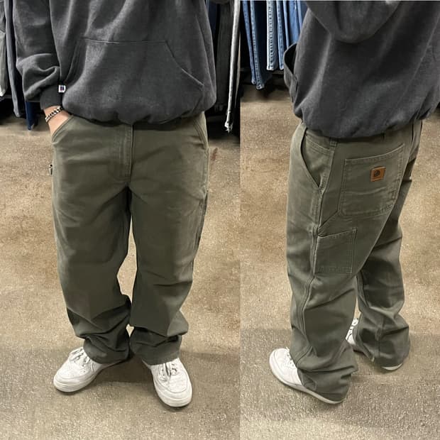 Carhartt 모스 그린 카펜터 팬츠 (33“)