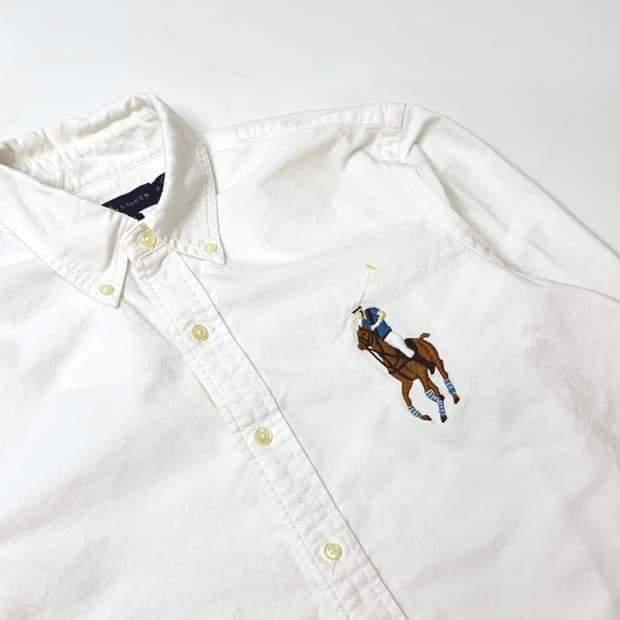 Polo 폴로 랄프로렌 멀티컬러 빅포니 옥스포드 화이트 셔츠
