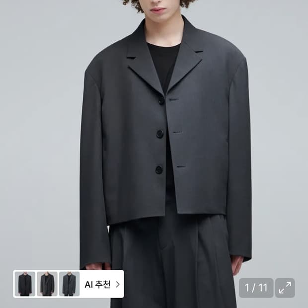 무신사 크롭 블레이저 (블랙,그레이)