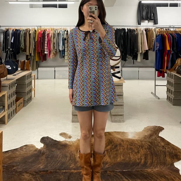 MICHEL KLEIN psychedelic crochet blouse 