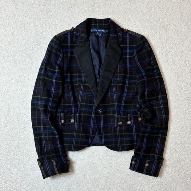 폴로 랄프로렌 00's 램스울 크롭 체크 블레이저 PN6875