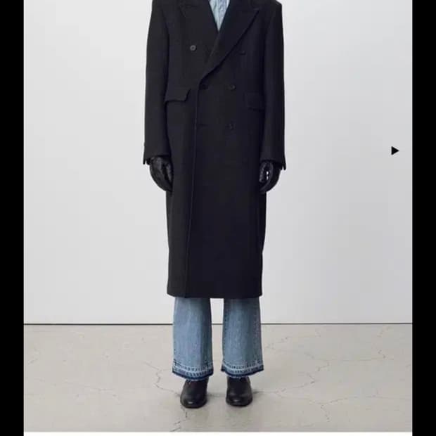 토니웩 24fw 다크헤링본 더블코트 L