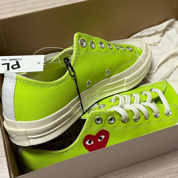 (새상품) 꼼데 컨버스 브라이트 그린 275mm