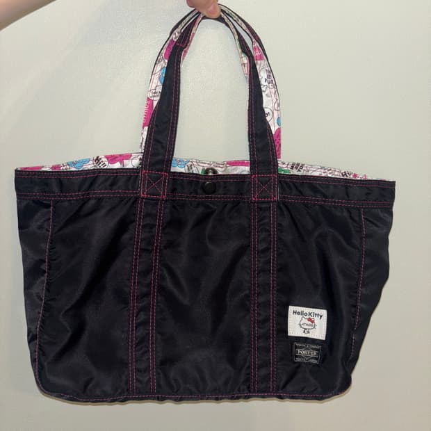 x Hellokitty - tote bag (BLK) 헬로키티 포터