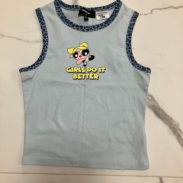 NGOrder UK 파워퍼프걸 배색 호피 레오파드 탱크탑