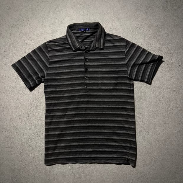 Semanticdesign stripe polo t-shirt