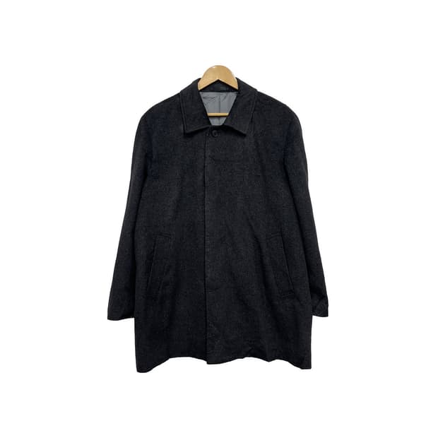 일본 빈티지 캐시미어 블렌드 차콜 발마칸 코트