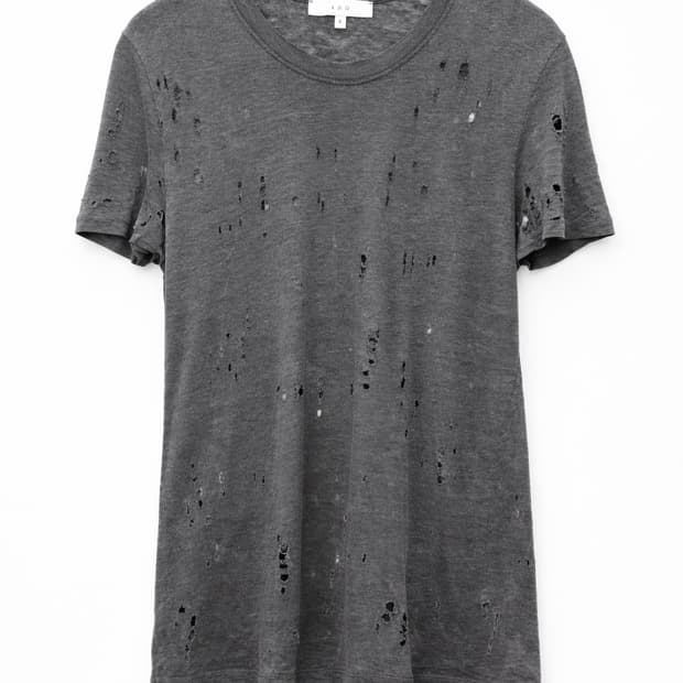 IRO 데미지 반팔 원피스 그레이 S