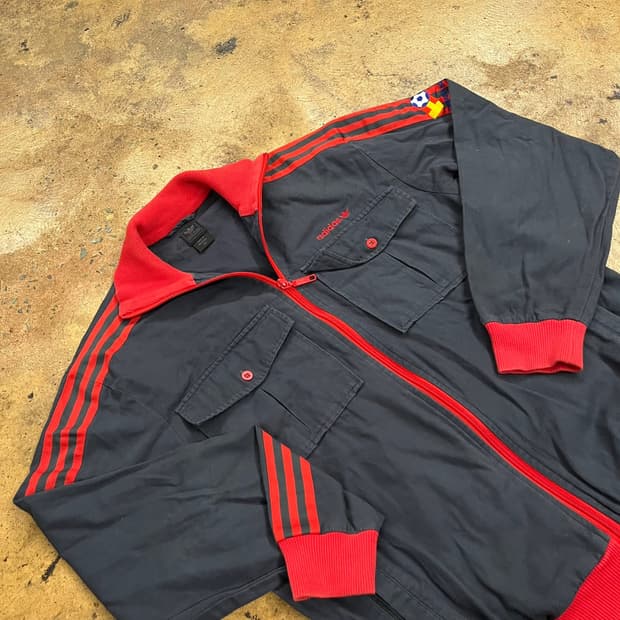 아디다스 검빨 블랙 레드 투 포켓 져지 100