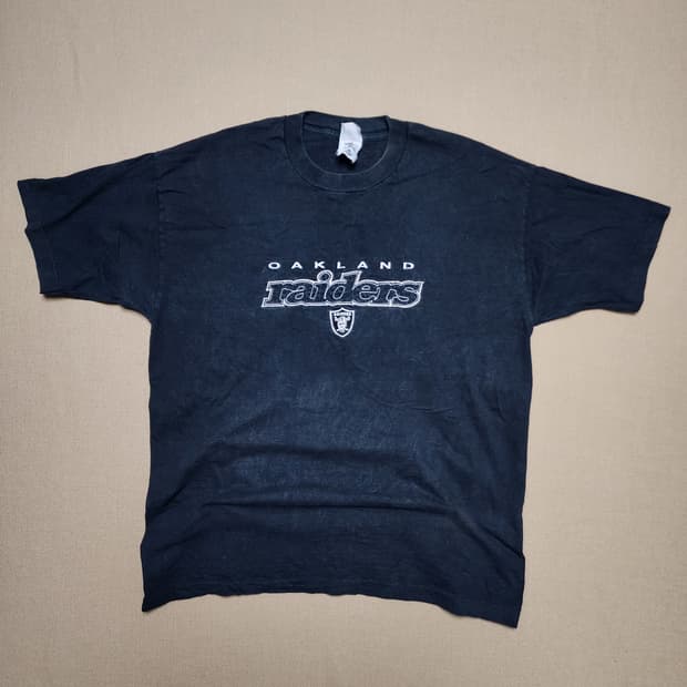 90s Oakland Raiders NFL 싱글스티치 티셔츠15