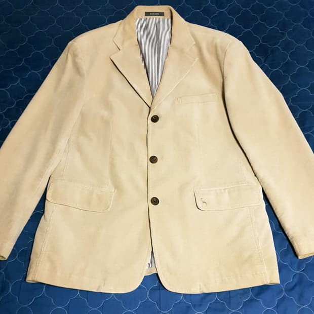 (05s) 헤지스 클래식 포켓로고 코듀로이 블레이저 베이지 (100)