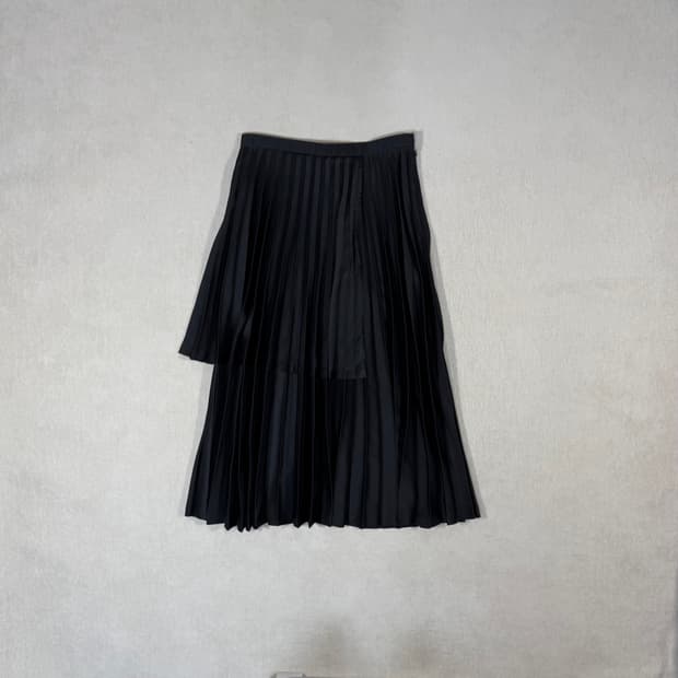 Pleated Double Black Skirt