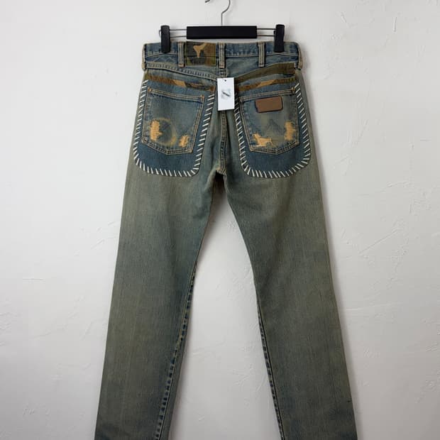 빈티지 랭글러 카모 리메이크 진