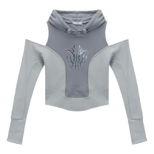 허그유어스킨 cut-out hoodie 컷아웃 후디