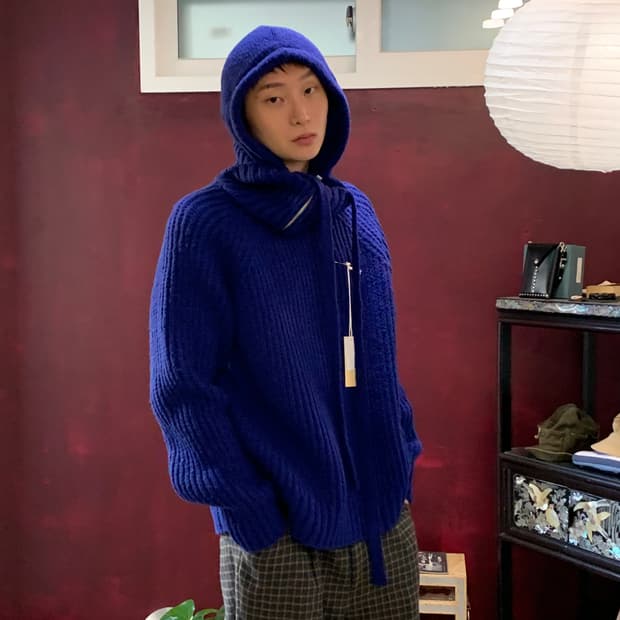 Bed J.W. Ford 후드 하이넥 스웨터